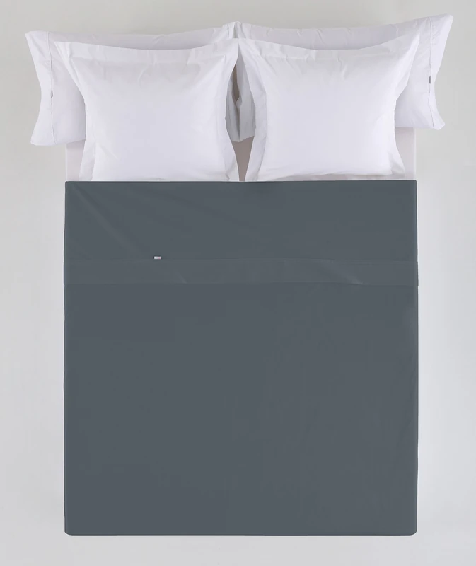 AlexandreHouse Sabana Encimera Grey Cama de 200 50% Cotton / 50% Polyester - 144 Hilos. Gramage: 115
