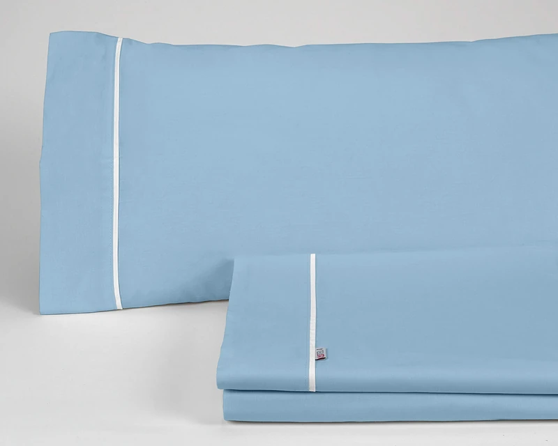 AlexandreHouse Blue Blue Fabric Fabric Cama de 135/140 (3 pieces) - 100% Cotton - 144 Hilos. Gramage: 115 - Image 1