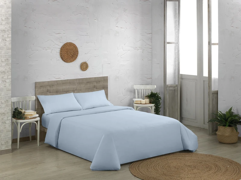 AlexandreHouse 200 hilos orgánico de funda da algodón de algodónico de cielo. Cama de 150 (2 alm) cm (4 pieces) - Image 1