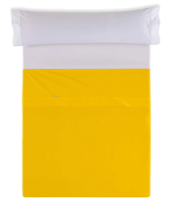 AlexandreHouse Sabana Encimera Sábana Colour Mustaza Cama de 200 50% Cotton / 50% Polyester - 144 Hilos. Gramage: 115