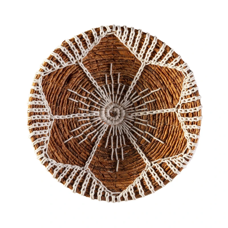 HOJA DE Banana Natural/Blanco Plato Decorative 40X40X2