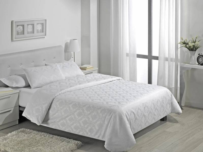 AlexandreHouse NORDICA COUNDA + 2 COJIDO COJIDO COJIDE WHITE 135/140 (5 PIECES) - Jacquard Tejido - 50% Cotton / 50% Polyester Gramage: 115