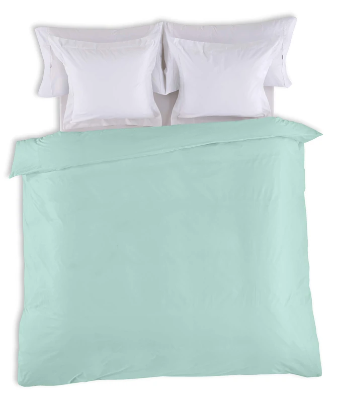 Funda Nordica Lisa Colour Aqua Cama de 150/160 (1 Piece) - 50% Cotton / 50% Polyester - 144 Hilos. Gramage: 115