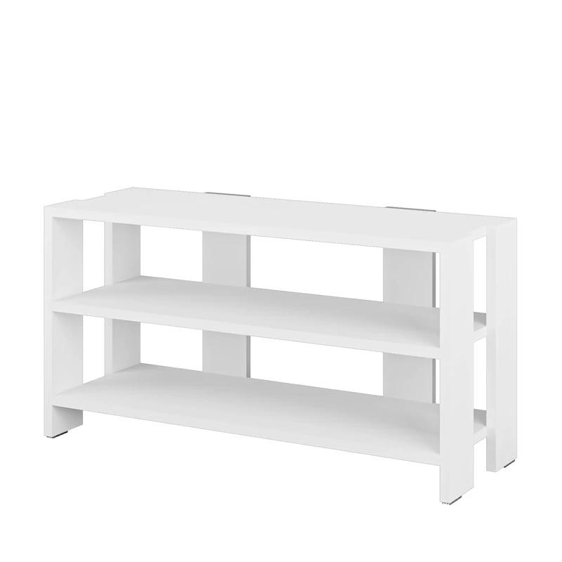 AlexandreHouse Zapatero Bench with 2 Extantes, Colour: White (High 44 cm/Hip 84 cm/Bottom 30 cm) - Image 1