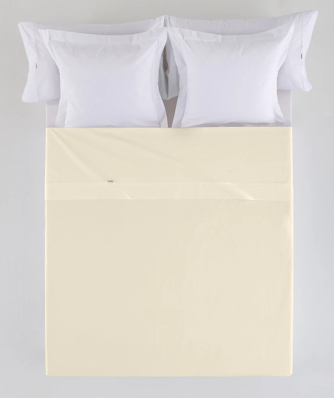 Sábana Sabana Encimera Cream Cama de 200 50% Cotton / 50% Polyester - 144 Hilos. Gramage: 115