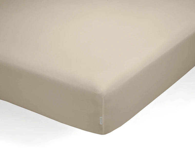 Sábana Bajera Ajustable de algodón orgánico colour mouso. Cama de 150 cm.