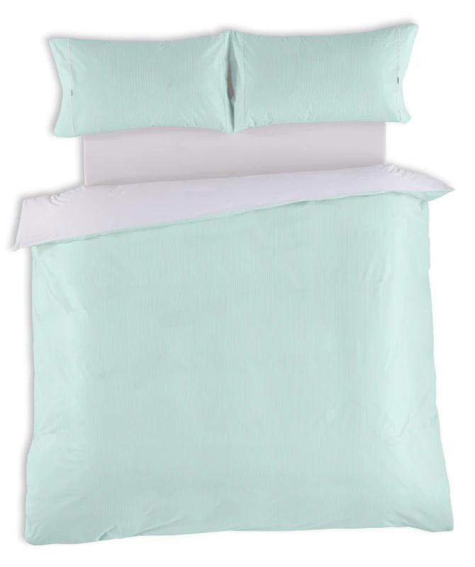 AlexandreHouse Funda Nordica and Funda de Almohada Greta, Colour Aqua Cama de 180 (3 pieces) - 100% Cotton - 200 Hilos. Gramage: 125