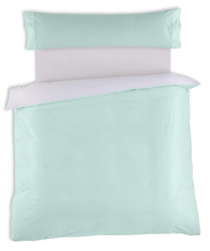 AlexandreHouse Funda Nordica and Funda de Almohada Greta, Colour Aqua Cama de 135 (2 pieces) - 100% Cotton - 200 Hilos. Gramage: 125