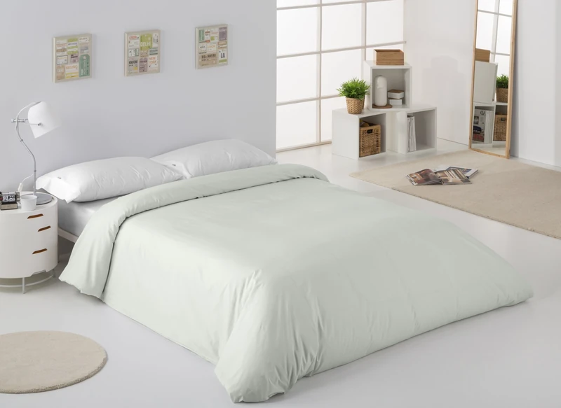 AlexandreHouse Funda Nordica de algodón peinado colour hueso Cama de 105 (1 piece) - 100% cotton - 200 hilos. Gramage: 125