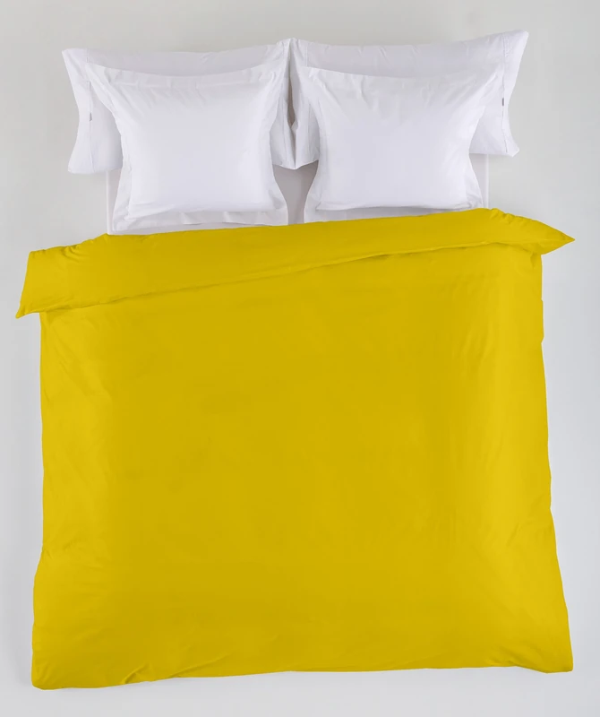Funda Nordica Lisa Colour Mustaza Cama de 180/200 (1 Piece) - 50% Cotton / 50% Polyester - 144 Hilos. Gramage: 115