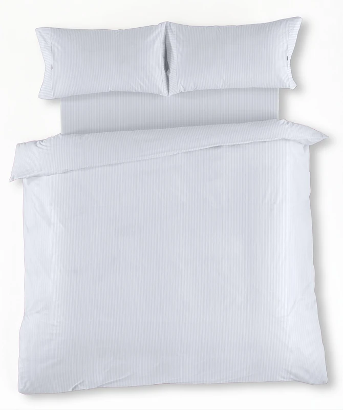AlexandreHouse Funda Nordica de satén de satén listado Cama de 180 (4 pieces) - 100% cotton - 300 hilos. Gramage: 118
