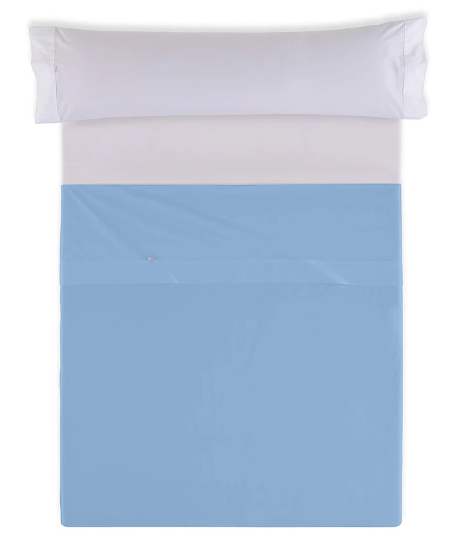 AlexandreHouse Sabana Encimera Blue Claro Cama de 200 50% Cotton / 50% Polyester - 144 Hilos. Gramage: 115