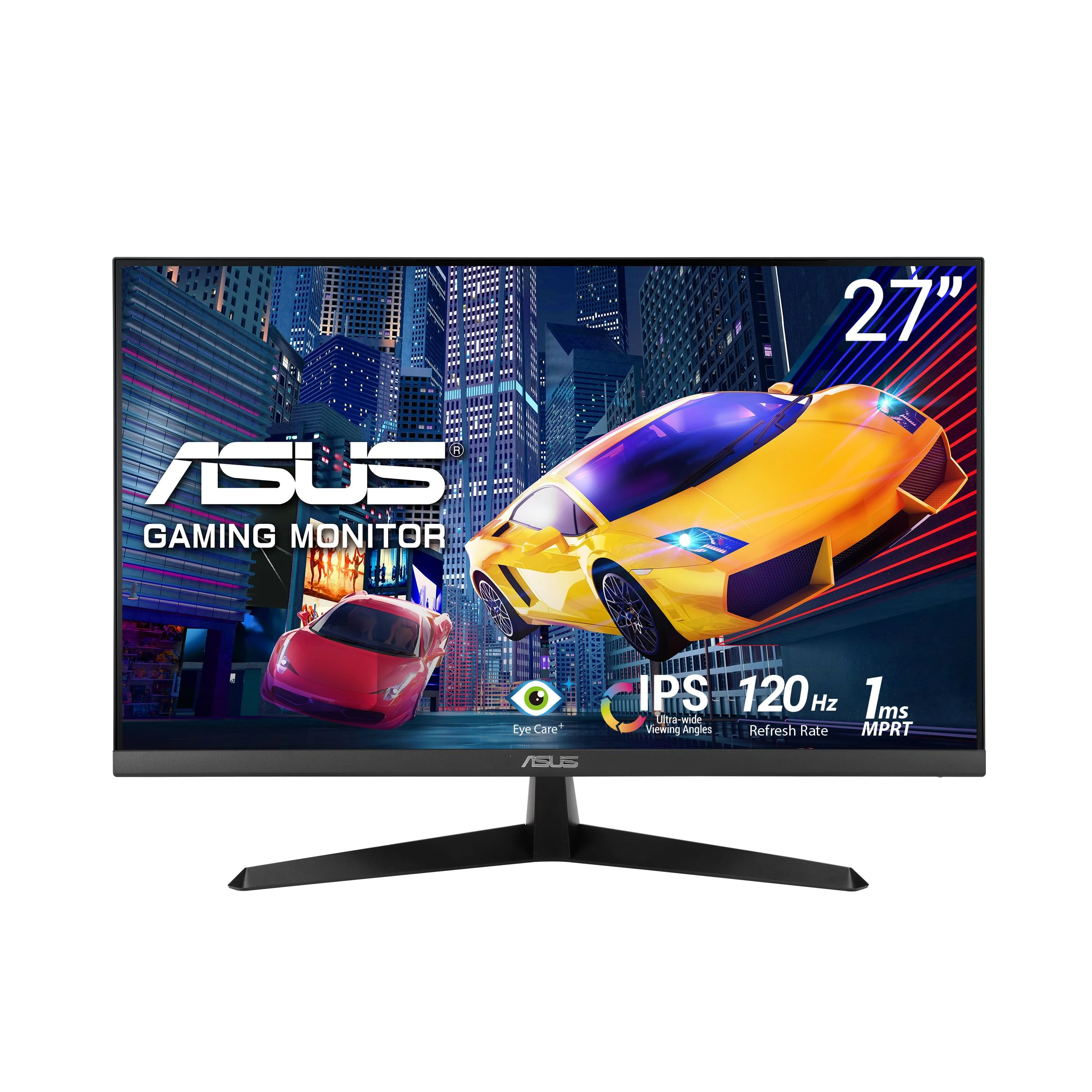 ASUS VY279HGR Eye Care Gaming Monitor – 27 inch FHD (1920x1080), IPS, 120Hz OC, SmoothMotion, 1ms MPRT, Adaptive Sync, Eye Care Plus, Blue Light Filter, Flicker Free, antibacterial, SmoothMotion
