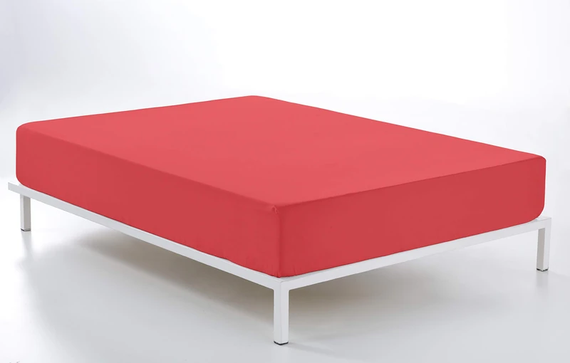 Adjustable fabric colour rojo Cama de 200 (28 cm high) - 50% cotton / 50% polyester - 144 hilos. Gramage: 115