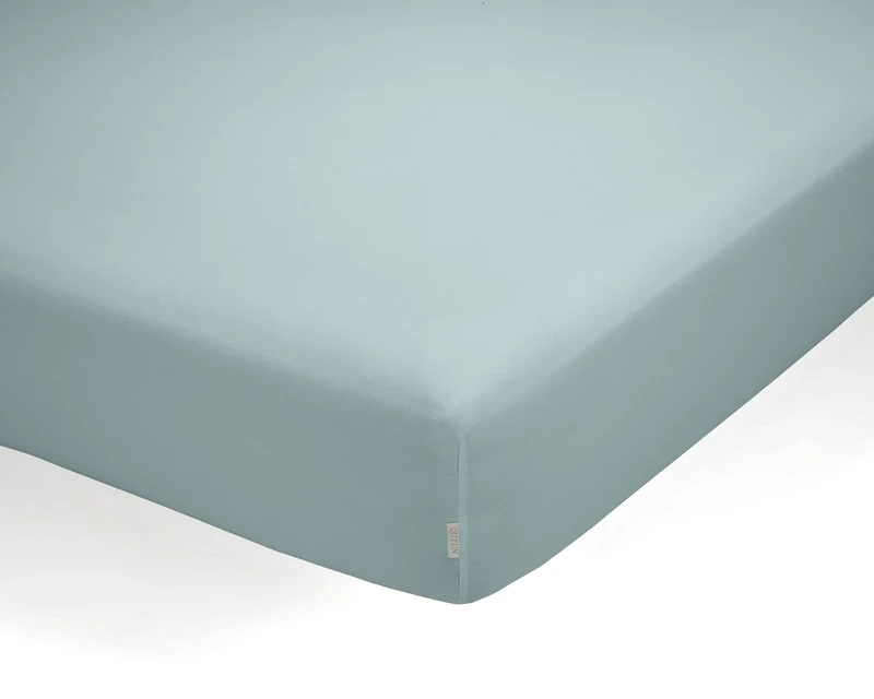 Sábana bajera ajustable de algodón orgánico colour hielo. Cama de 160 cm. - Image 1