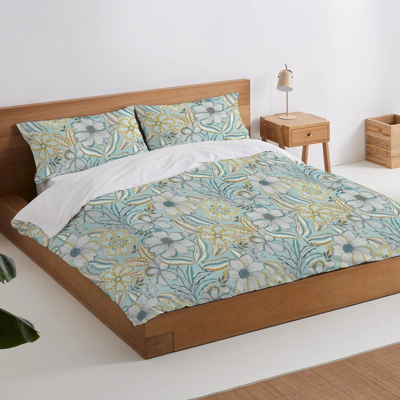 AlexandreHouse Dúo de funda nórdica Vilma Impresión digital - Cama de 105 cm - Image 1