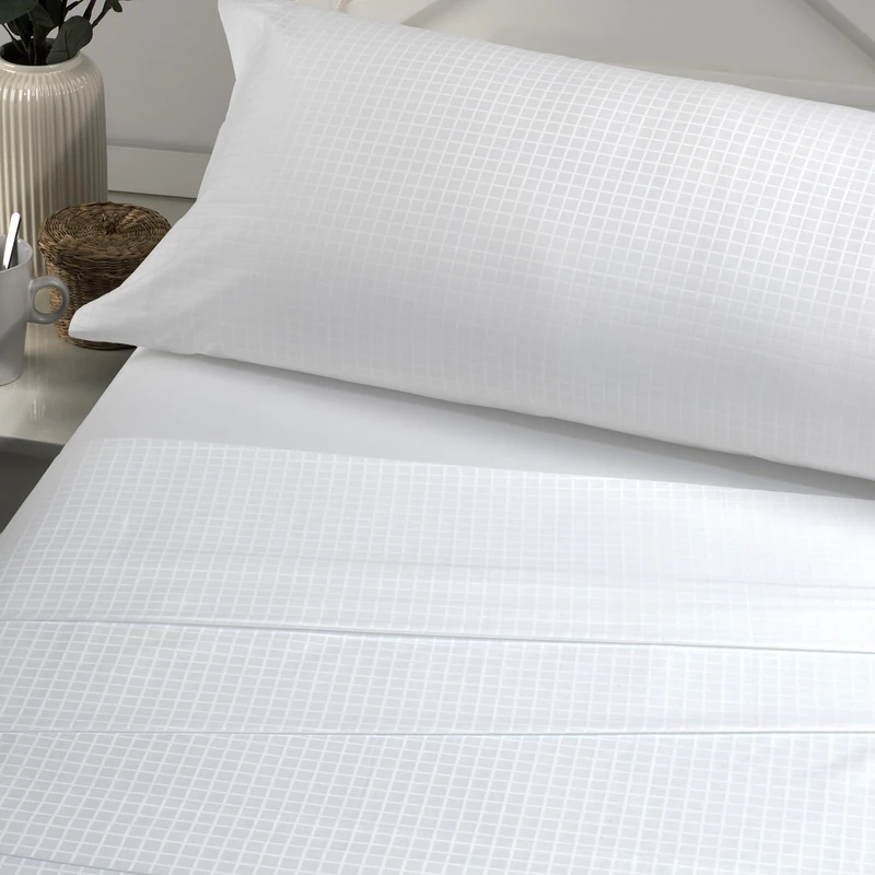 AlexandreHouse Satin Juego Atia Blanco. Cama de 105 cm. 3 Pieces