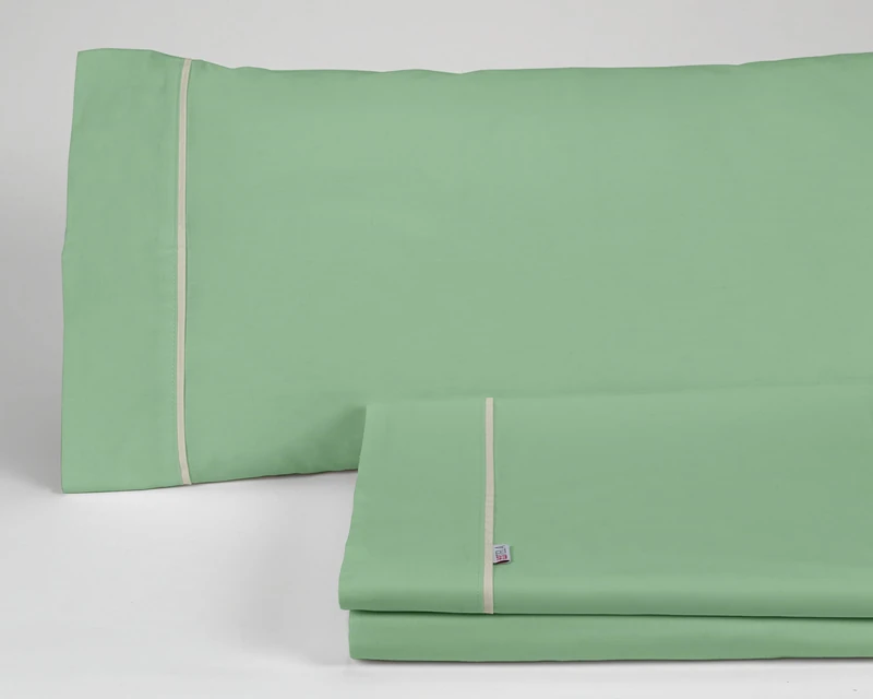 AlexandreHouse Juego de sábanas liso colour albahaca green. Cama de 135/140 cm. 3 pieces