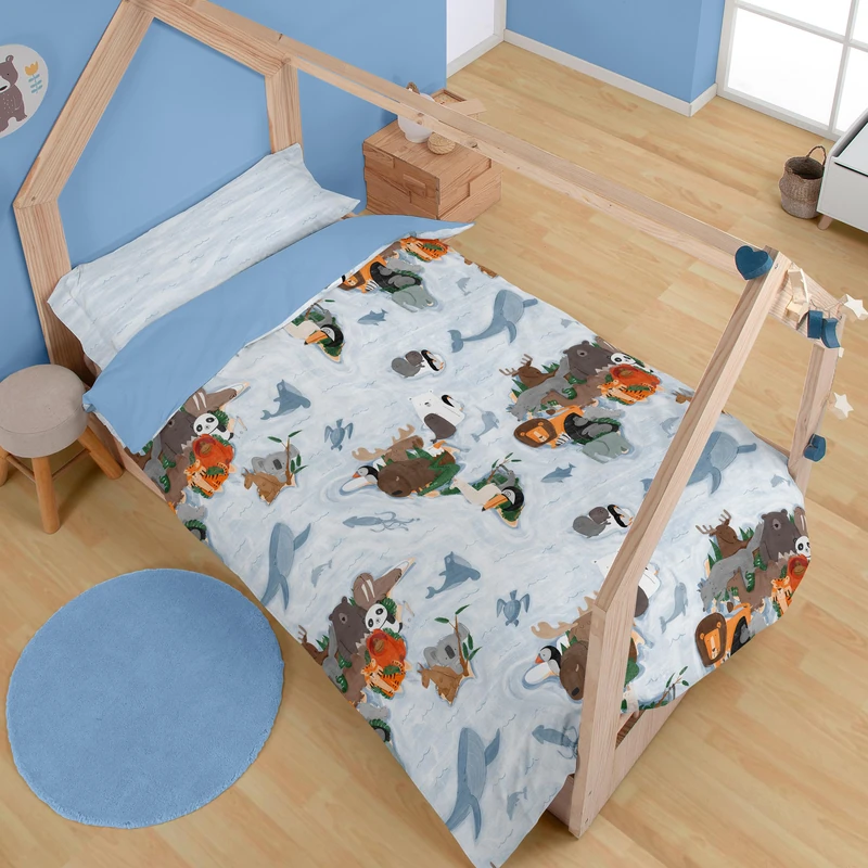 AlexandreHouse Dúo de funda nórdica Animals Impresión digital - Cama de 90 cm - Image 1