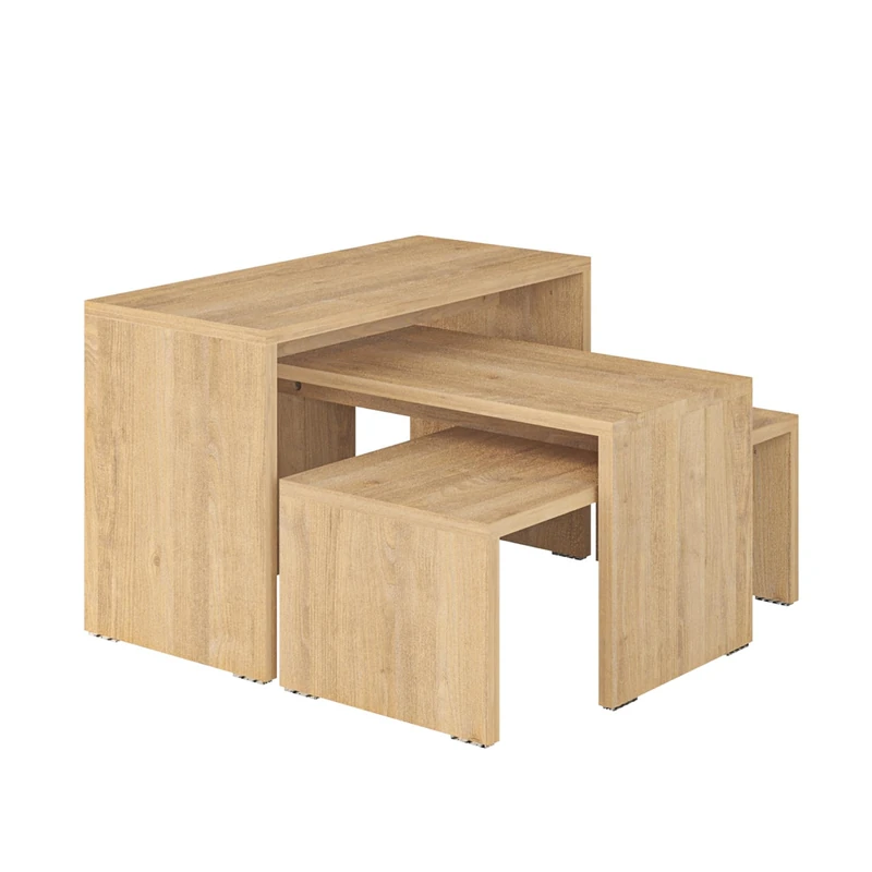 AlexandreHouse Juego de 3 mesas de centro color Safir. 39x65x30, 32x65x30 y 24x65x30 cm (high x hip x bottom) - Image 1