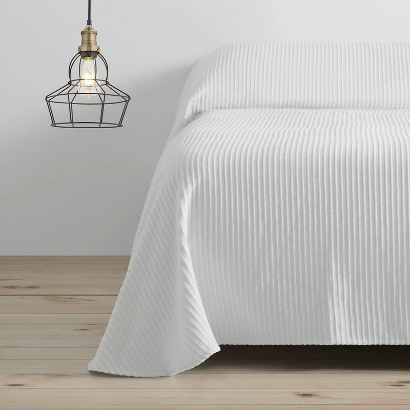 AlexandreHouse Colcha/Cubrecama de algodón reciclado Bali colour white for cama de 105 cm
