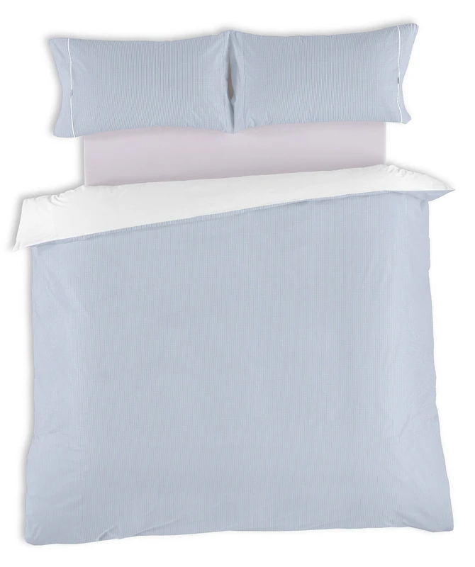 AlexandreHouse Greta. Conjunto de funda nórdica y funda(s) de almohada de percal color azul. Cama de 200 cm. 3 pieces