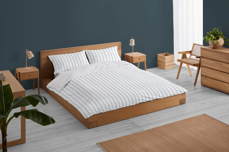 AlexandreHouse Rita. Conjunto de funda nórdica y funda(s) de almohada de percal colour azul. Cama de 135/140 cm. 2 pieces - Image 1