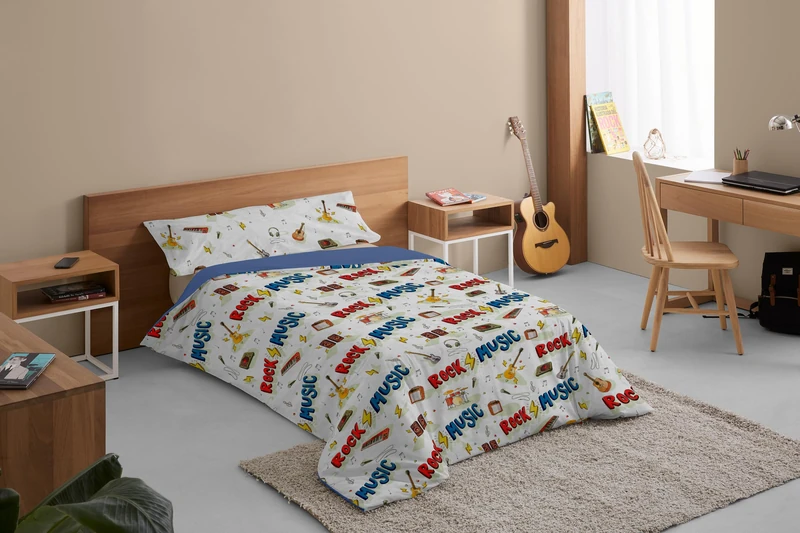 Dúo de funda nórdica Rock Impresión Digital - Cama de 105 cm