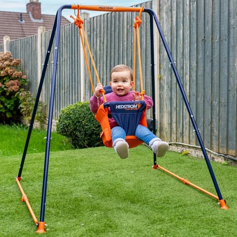 Hedstrom Fast Folding Baby Toddler Swing | 6-36 Months Kids Outdoor Garden Play Seat | 119cm x 115cm x 110cm | Child's First Fun Adjustable Toy Chair