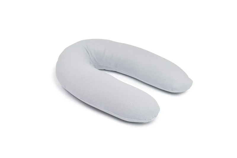 Doomoo Twisty Organic Cotton 2-in-1 Pregnancy Pillow & Maternity Nursing Support Pillow, TOXPROOF & OEKO-TEX® Certified, Pearl Grey