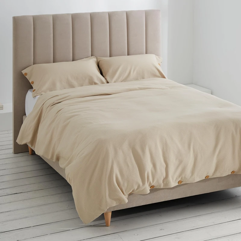 Dúo de funda nórdica de algodón Suiza piedra Cama de 135/140 cm - Cierre con botones - Image 1