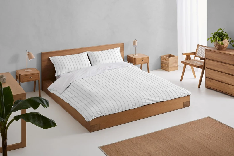 AlexandreHouse Rita. Conjunto de funda nórdica y funda(s) de almohada de percal colour perla. Cama de 105 cm. 2 pieces - Image 1