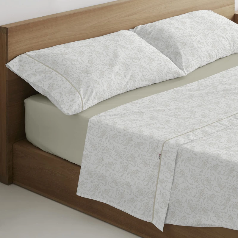 AlexandreHouse Juego de sábanas Lara colour piedra. Cama de 150 (2 height) cm. 4 pieces
