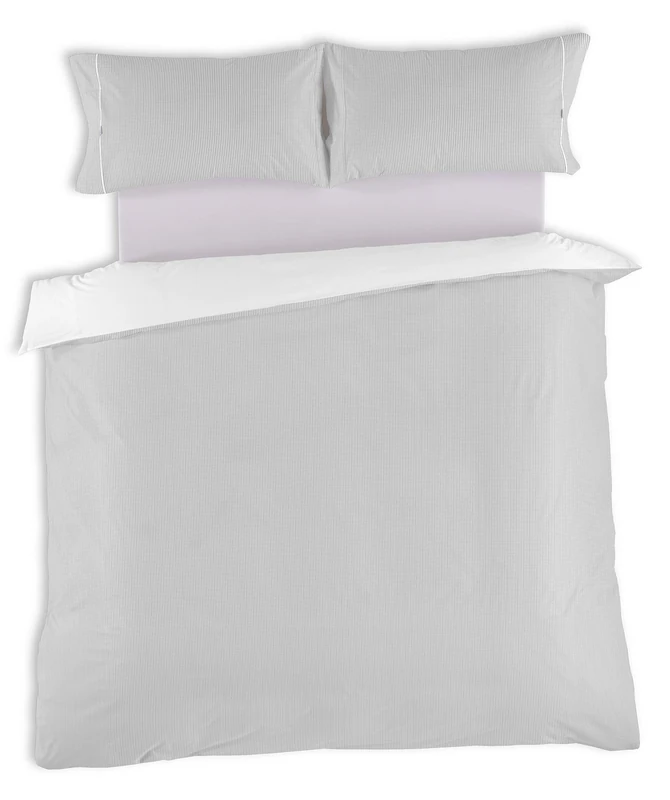 AlexandreHouse Funda Nordica and Funda de Almohada Greta, Pearl Colour Cama de 180 (3 pieces) - 100% Cotton - 200 Hilos. Gramage: 125