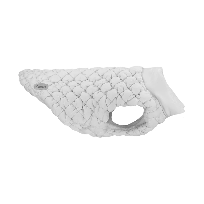 Record - Cloud Dog Coat with Stylish Design and Embossed Effect, Leash Hole, Velcro Closure for Quick Fit and Elastic Back Legs | White, XL