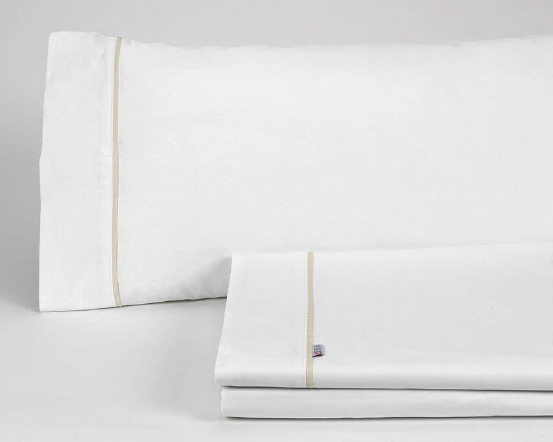 AlexandreHouse White Cotton Fabric Cama de 180 (4 pieces) - 100% Cotton - 144 Hilos. Gramage: 115 - Image 1
