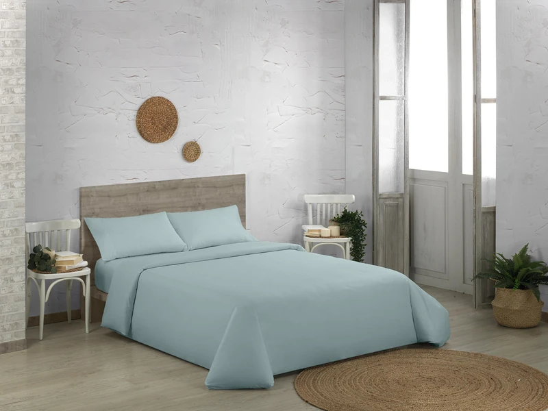 AlexandreHouse Funda nórdica de algodón orgánico colour hielo. Cama de 135/140 cm