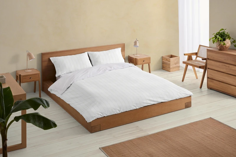 Rita. Conjunto de funda nórdica y funda(s) de almohada de percal Colour Piedra. Cama de 150 cm. 2 Pieces