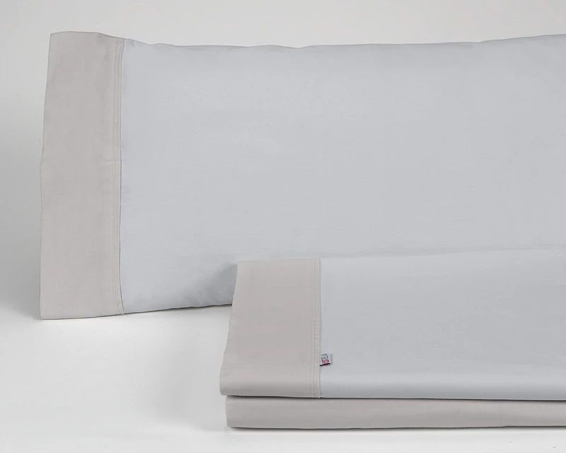 AlexandreHouse Juego de sábanas liso colour perlaplomo - Cama de 180 (4 pieces) - 50% cotton / 50% polyester - 144 hilos. Gramage: 115