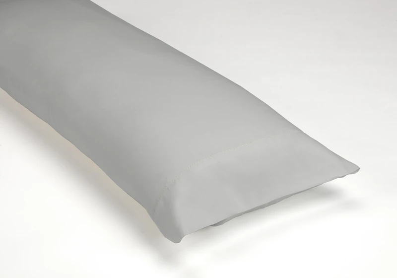 Pack of 2 fundas de almohada de algodón orgánico color perla. Acabado en vainica.
