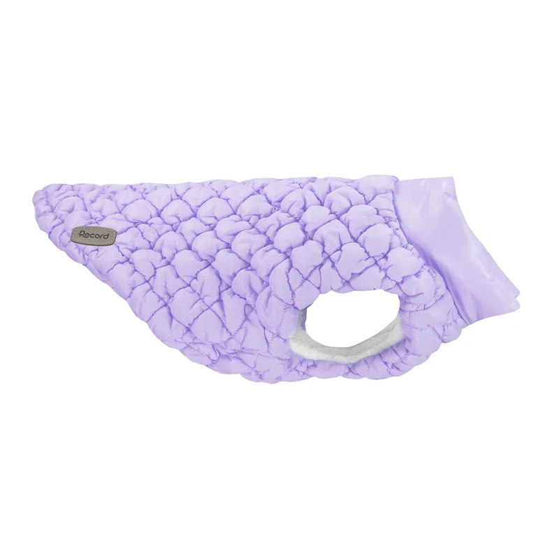 Record - Cloud Dog Coat with Stylish Design and Embossed Effect, Leash Hole, Velcro Closure for Quick Fit and Elastic Back Legs | Lilac, XL