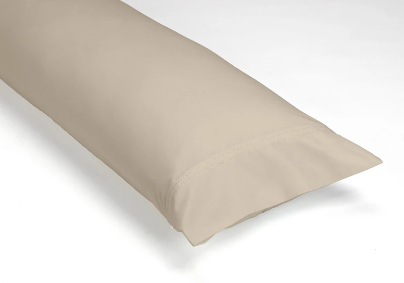 Funda de almohada de algodón orgánico colour mouso. Acabado en doble pespunte. - Image 1
