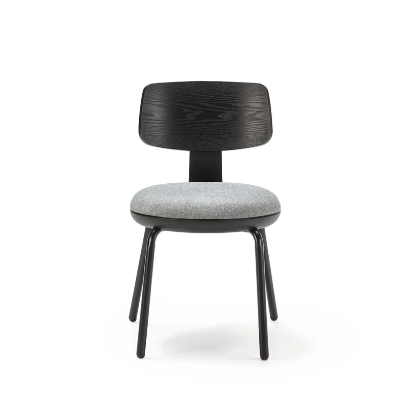 AlexandreHouse Silla Chair - Grey, Madera and Black Metal