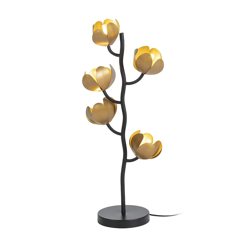 AlexandreHouse SOBREMESA LAMP 30X20X71 Metal Black/Dorado
