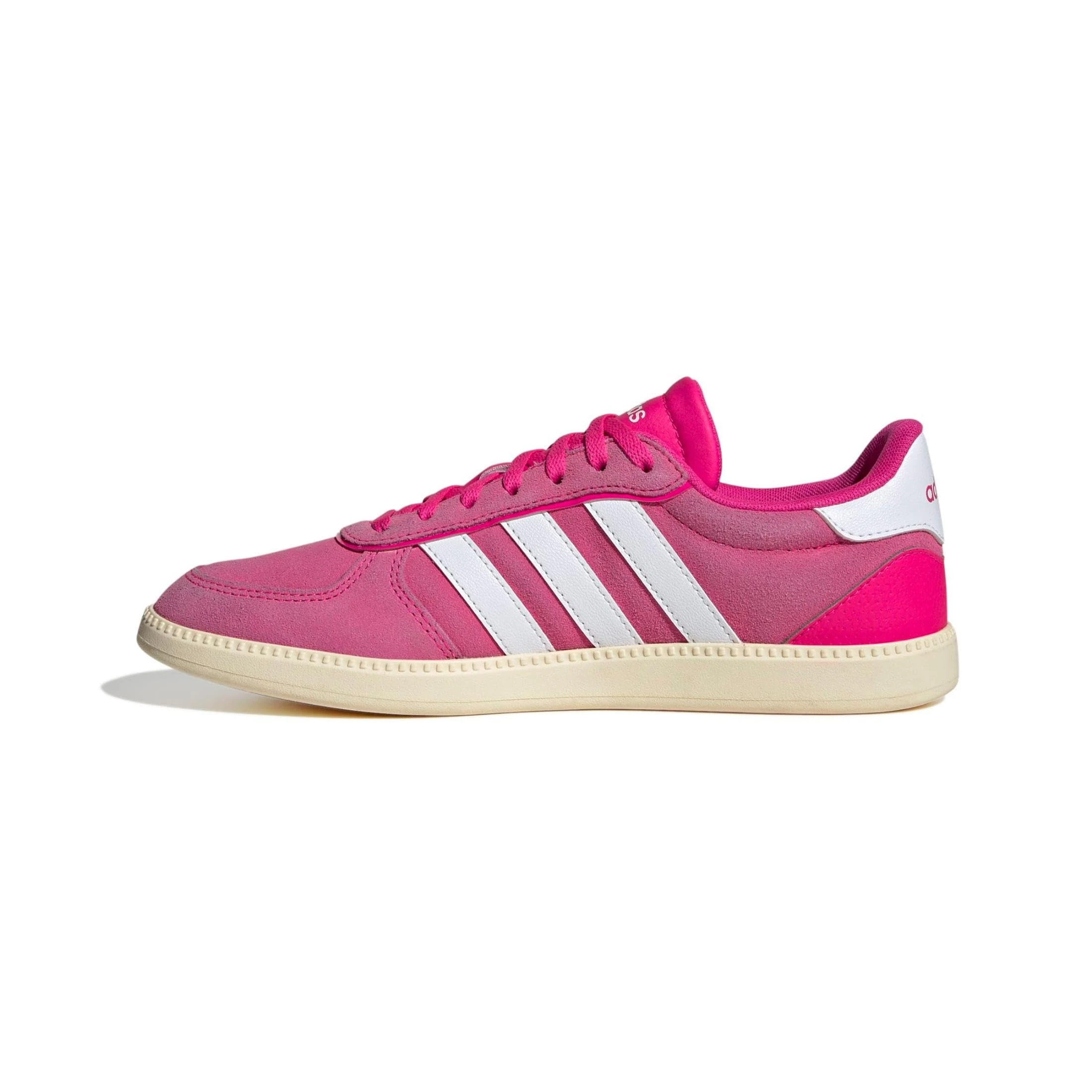 adidas Women's Breaknet Sleek Sneaker, Shock Pink/White/Warm Vanilla, 7 UK