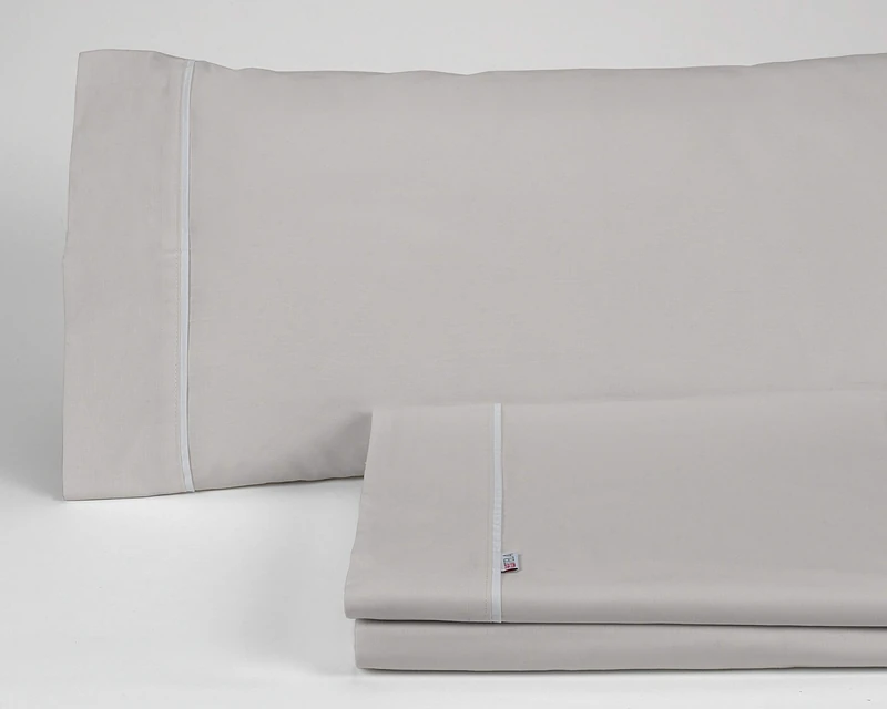 AlexandreHouse Juego de sábanas liso colour plomo - Cama de 150 (4 pieces) -50% cotton / 50% polyester - 144 hilos. Gramage: 115 - Image 1