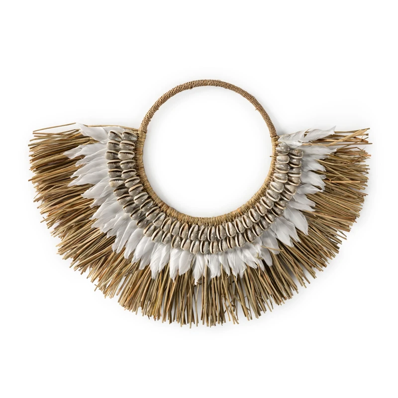 AlexandreHouse Esculture 62 x 5 x 47 cm Sisal Natural/White Pluma/Concha Gris