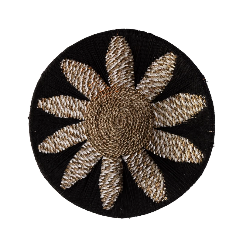 Decorative Plato 40 x 40 x 2 cm Dark/Natural Marine