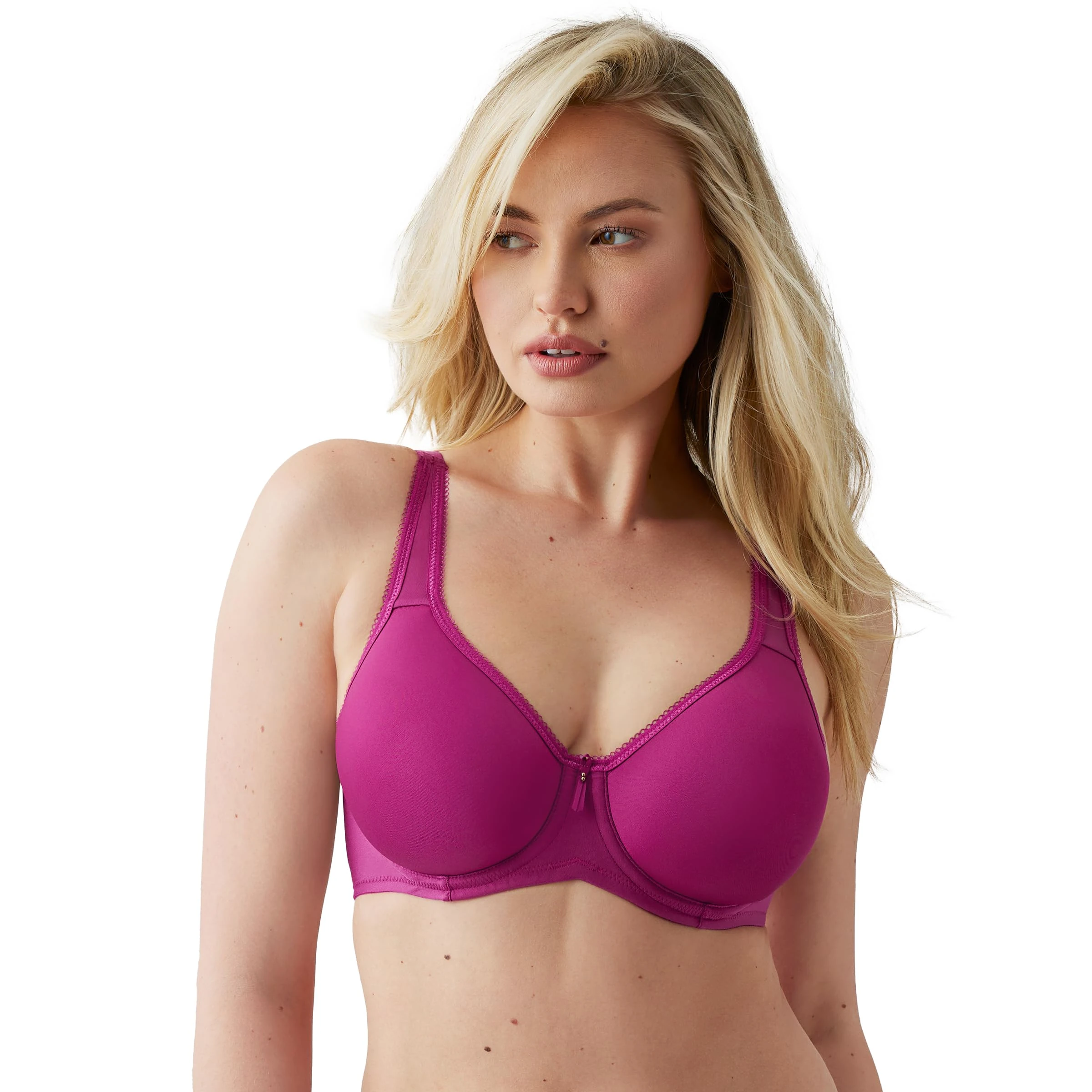Wacoal Women's Basic Beauty Lightly Padded Underwire Full Coverage T-Shirt Bra, 853192, Berry Fizz, 42DD