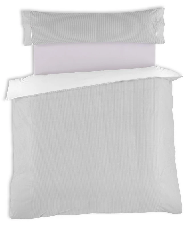 AlexandreHouse Funda Nordica and Funda de Almohada Greta, Pearl Colour - Cama de 90 (2 pieces) - 100% Cotton - 200 Hilos. Gramage: 125